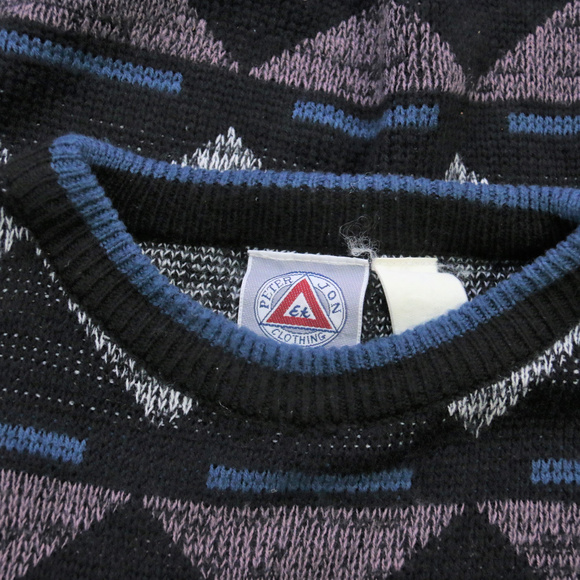 80's Vintage "PETER JON CLOTHING" Abstract Sweater - Picture 2 of 5